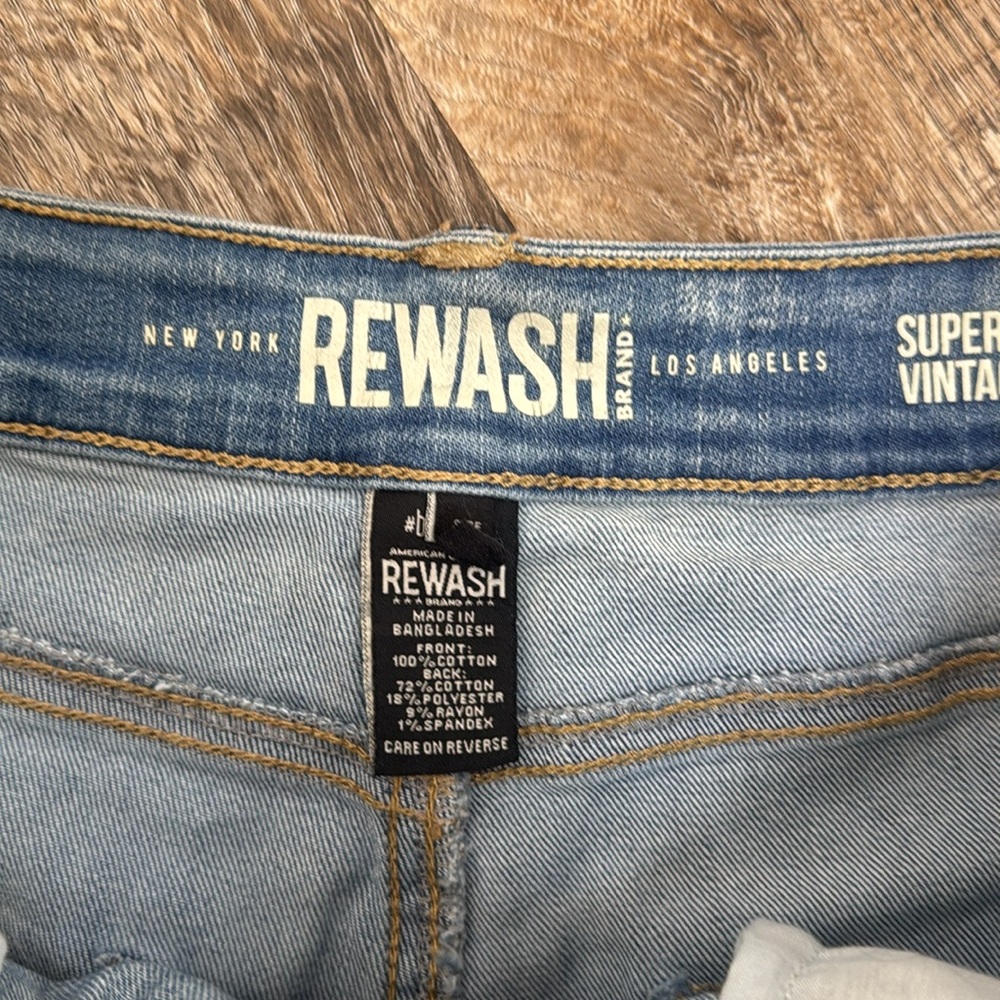 Rewash Ripped Denim Shorts Super High Rise Vintage Reunion size 9/29 - Picture 2 of 9